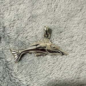 Sterling Silver Fish Pendant 925